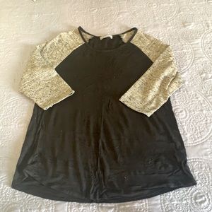 FINAL OFFER!  Loveappella Raglan 3/4 Sleeve Tee Black Size XL